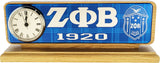 Zeta Phi Beta Wood Desk Top Clock [Brown]