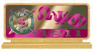 Omega Psi Phi Wood Desk Top Founders Piece [Brown]