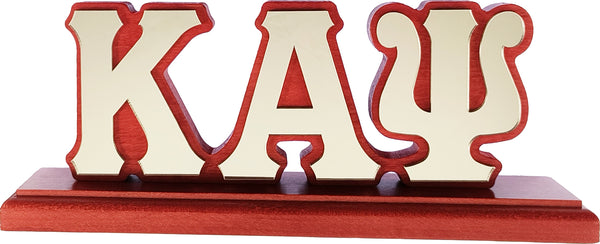 Kappa Alpha Psi Wood Desk Top Letters With Color Base [Red]
