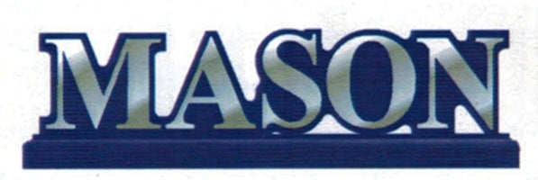 Mason Wood Desk Top Letters With Color Base [Blue]