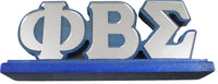 Phi Beta Sigma Wood Desk Top Letters With Color Base [Blue]