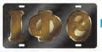 Iota Phi Theta Outlined Color Mirror License Plate [Black/Brown/Gold]