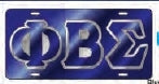 Phi Beta Sigma Outlined Color Mirror License Plate [Blue/Blue/Silver]