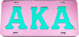 Alpha Kappa Alpha Inlaid Color Mirror License Plate [Pink/Green]