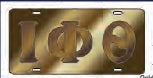Iota Phi Theta Inlaid Color Mirror License Plate [Gold/Brown]