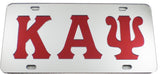 Kappa Alpha Psi Inlaid Color Mirror License Plate [Silver/Red]