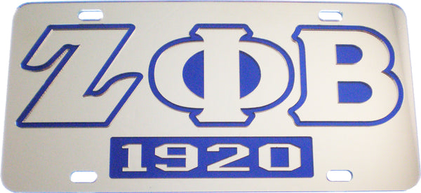 Zeta Phi Beta 1920 Mirror Insert Tag License Plate [Silver]