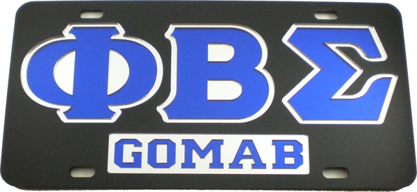 Phi Beta Sigma GOMAB Mirror Insert Tag License Plate [Black]