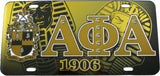 Alpha Phi Alpha Printed Crest License Plate [Black]