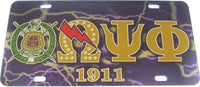 Omega Psi Phi Printed Crest License Plate [Purple]