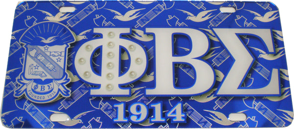Phi Beta Sigma Printed Crest License Plate [Blue]