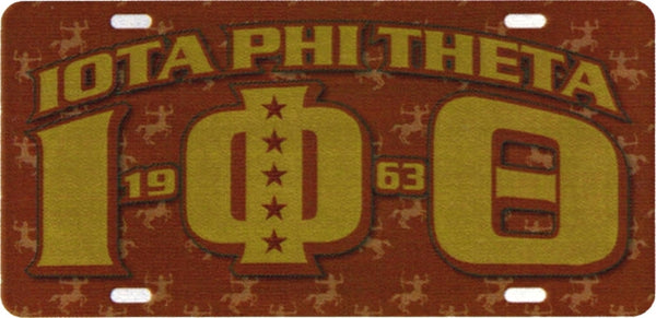 Iota Phi Theta Printed Founder License Plate [Brown]