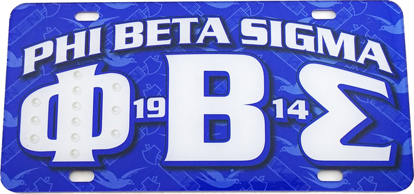 Phi Beta Sigma Printed Founder License Plate [Blue]