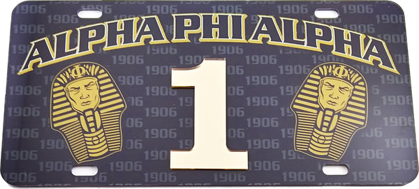 Alpha Phi Alpha Printed Line #1 License Plate [Black]