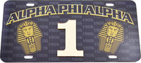 Alpha Phi Alpha Printed Line #1 License Plate [Black]