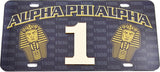 Alpha Phi Alpha Printed Line #1 License Plate [Black]