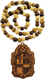 Alpha Phi Alpha Wood Bead Tiki Crest Laser Engraved Medallion [Brown]