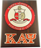 Kappa Alpha Psi Circle Crest Acrylic Topped Wood Wall Plaque [Brown]