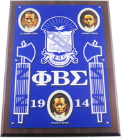 Phi Beta Sigma Founders Acrylic Topped Wood Wall Plaque [Brown]