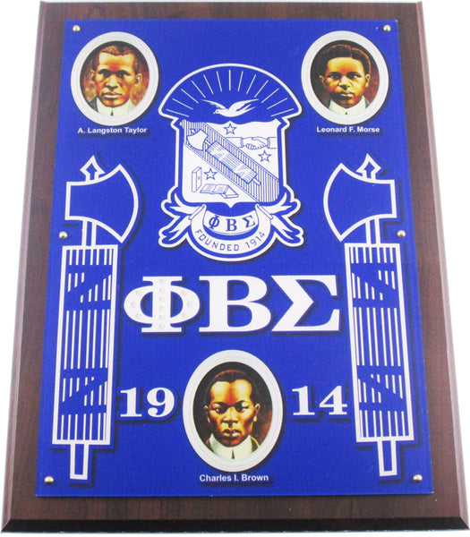 Phi Beta Sigma Founders Acrylic Topped Wood Wall Plaque [Brown]