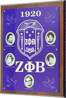 Zeta Phi Beta Founders Acrylic Topped Wood Wall Plaque [Brown]
