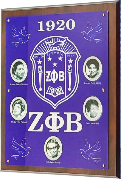 Zeta Phi Beta Founders Acrylic Topped Wood Wall Plaque [Brown]