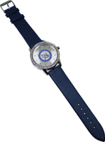 Zeta Phi Beta Seal Leather Band Watch [Blue]