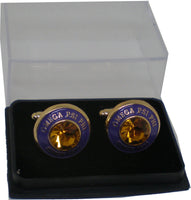 Omega Psi Phi Topaz Stone Signet Cuff Links [Gold]