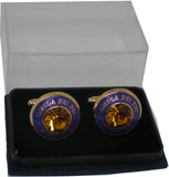 Omega Psi Phi Topaz Stone Signet Cuff Links [Gold]