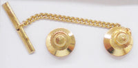 Omega Psi Phi Topaz Stone Signet Lapel Pin And Tie Tack Set [Gold]