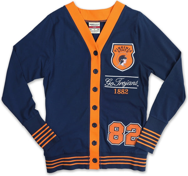 Big Boy Virginia State Trojans S3 Light Weight Ladies Cardigan [Navy Blue]
