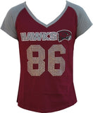 Big Boy Maryland Eastern Shore Hawks S2 Rhinestone Ladies Tee [Maroon]