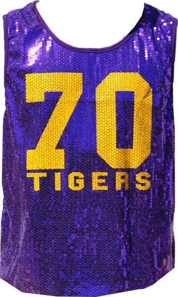 Big Boy Benedict Tigers Ladies Sequins Tank Top [Purple]
