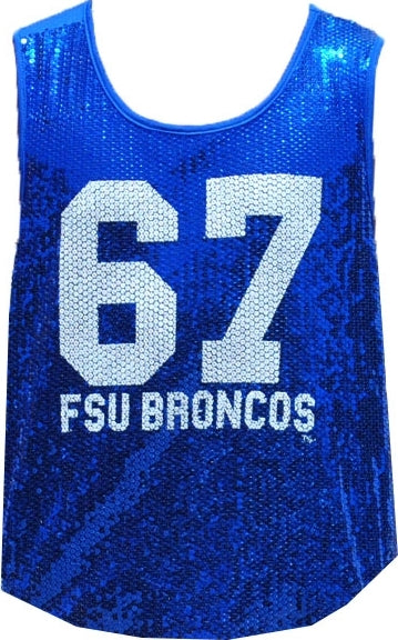 Big Boy Fayetteville State Broncos Ladies Sequins Tank Top [Royal Blue]