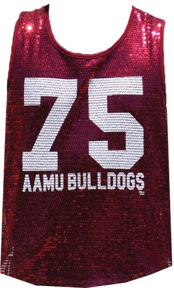 Big Boy Alabama A&M Bulldogs Ladies Sequins Tank Top [Maroon]