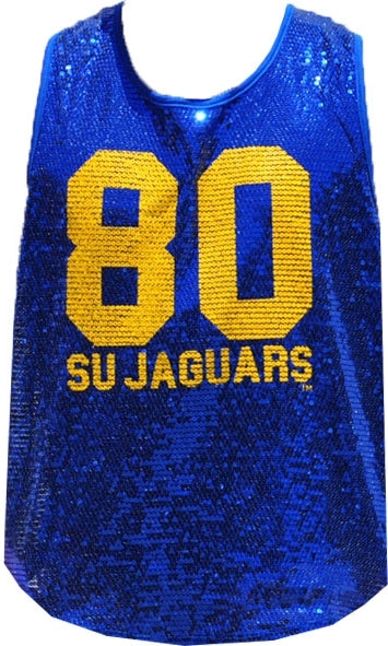 Big Boy Southern Jaguars Womens Sequins Tank Top [Royal Blue]