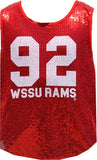 Big Boy Winston-Salem State Rams Ladies Sequins Tank Top [Red]