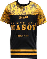 Big Boy Prince Hall Mason Divine Mens Sublimation Jersey Tee [Black]