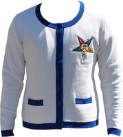 Big Boy Eastern Star Divine Heavy Weight Ladies Cardigan [White]