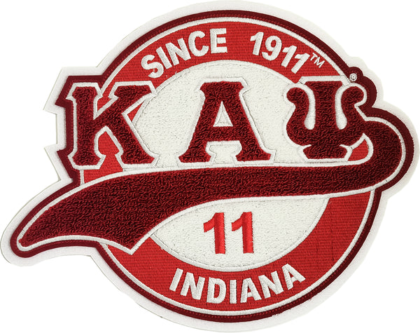 Kappa Alpha Psi Chenille Tail Sew-On Patch [Red/White]