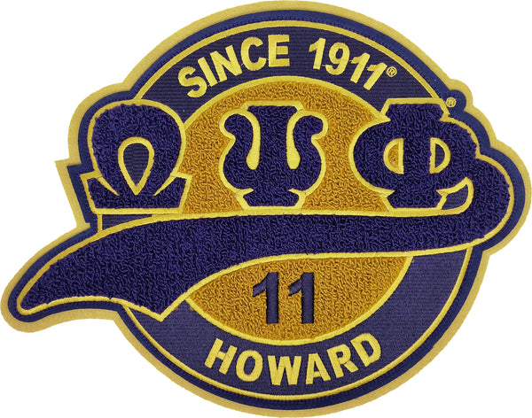 Omega Psi Phi Chenille Tail Sew-On Patch [Purple]