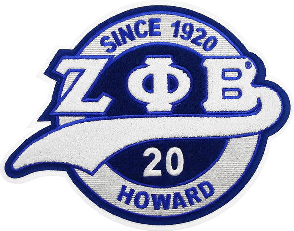 Zeta Phi Beta Chenille Tail Sew-On Patch [White]