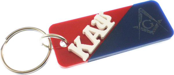 Kappa Alpha Psi + Mason Two Group Split Key Chain [Red/Blue]