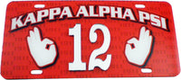 Kappa Alpha Psi Printed Line #12 License Plate [Red]