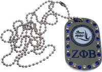 Zeta Phi Beta Dove 1920 Double Sided Crystal Dog Tag [Silver]