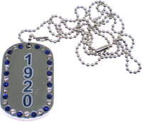 Zeta Phi Beta Dove 1920 Double Sided Crystal Dog Tag [Silver]