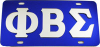 Phi Beta Sigma Raised Letter Mirror License Plate [Blue/Silver]