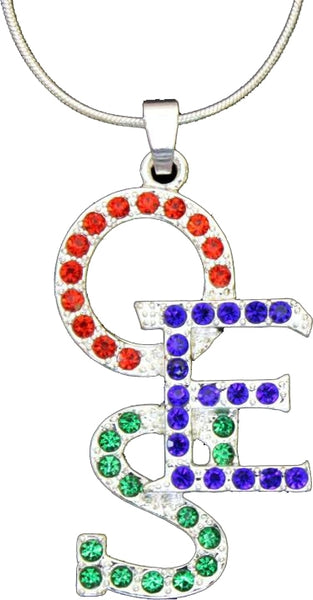 Eastern Star Overlap Letters Pendant With Necklace [Silver]