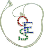 Eastern Star Overlap Letters Pendant With Necklace [Silver]