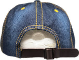 Zeta Phi Beta Distressed Denim Rhinestone Ladies Cap [Denim Blue]